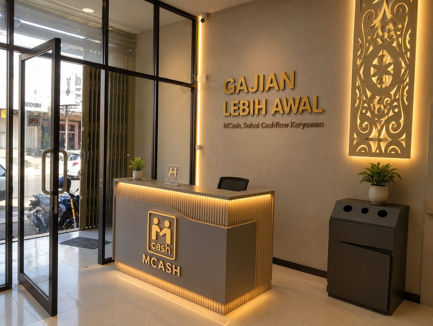 Ruang penerimaan kantor MCASH